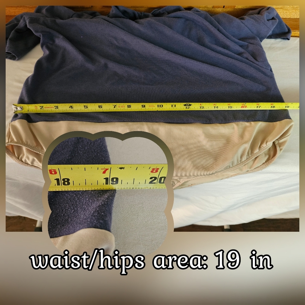Chadwicks Blue and Cream Wrap Bodysuit - Picture 15 of 16